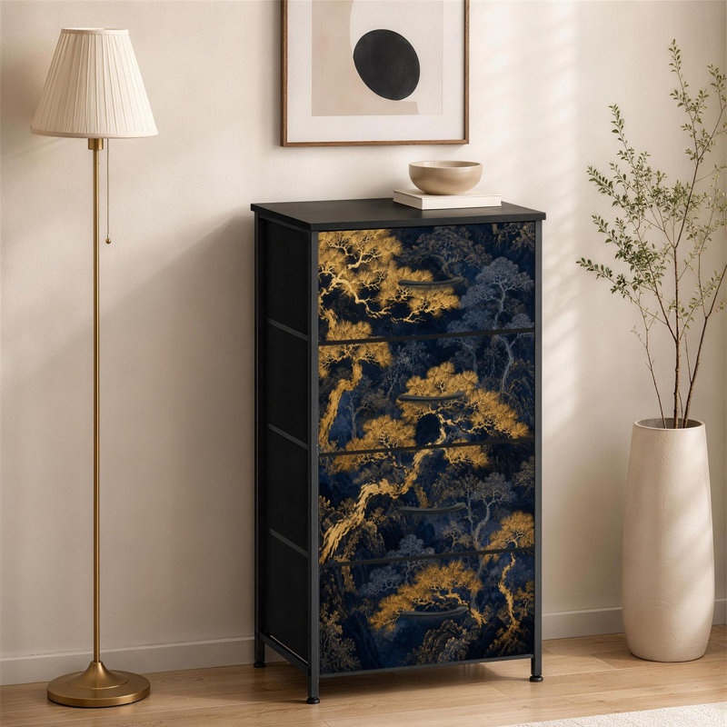 Petite commode à 4 tiroirs pour chambre à coucher Golden Tree