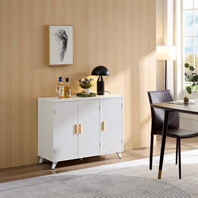 Console en bois avec porte, tablettes