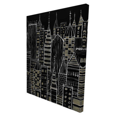 Illustration de la ville sombre - toile de salon, décoration intérieure