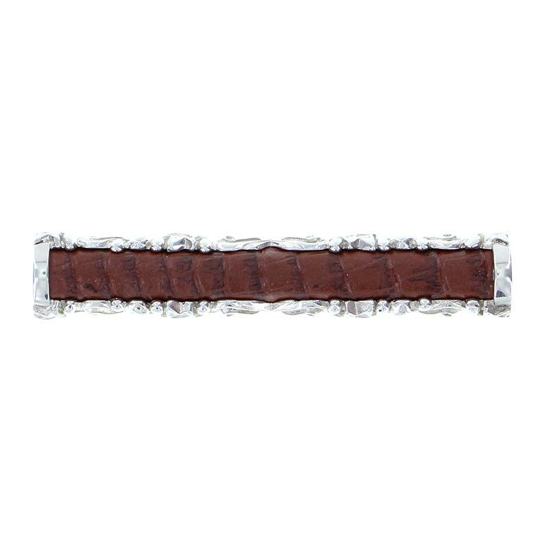Liscio Bar / Handle Pull, Brown, Polished Silver