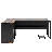 71 Inch L-Shaped Home Office Desk with Storage Cabinet & Shelves - Rustic Brown & Black Industrial Computer Workstation with Printer Cabinet & CPU Stand-120962099