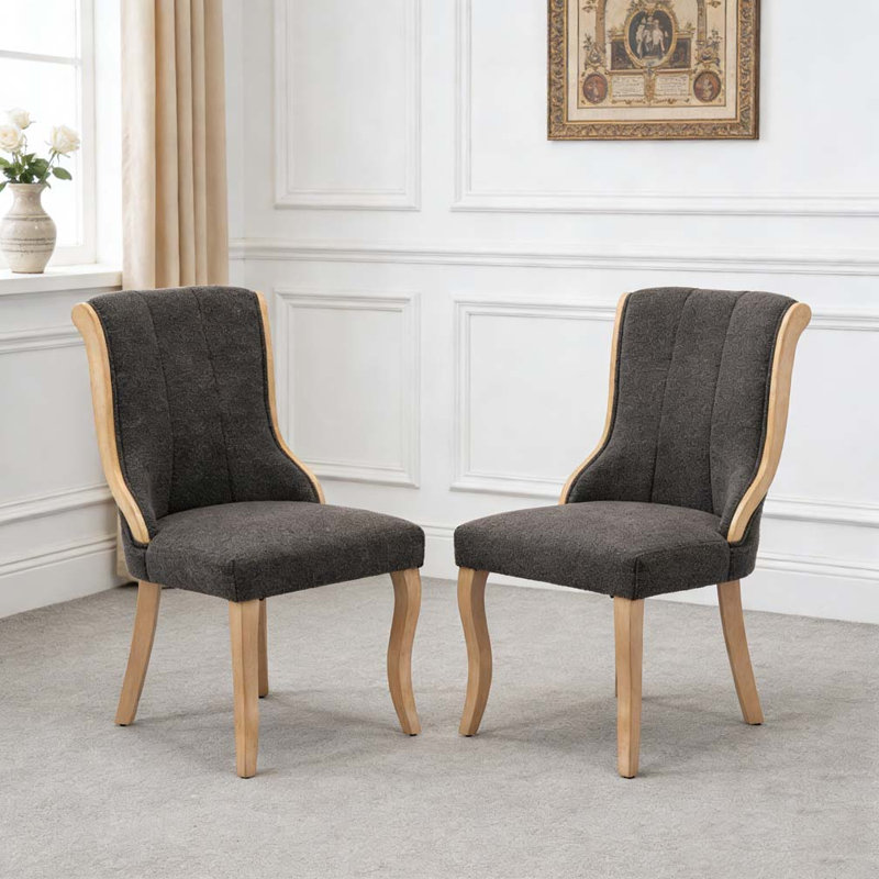 Chaises de salle à manger en velours neige, Gris