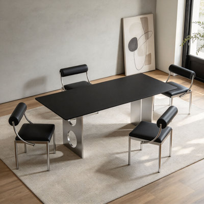 Table italienne en pierre frittée minimaliste