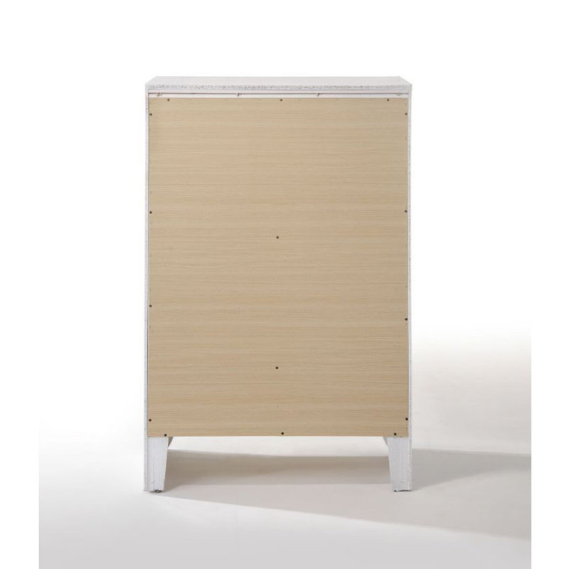 White 5-Drawer Chest with Dovetail Design