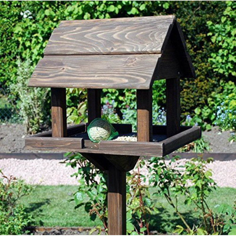 Gurney Wood Freestanding Hopper Bird Feeder