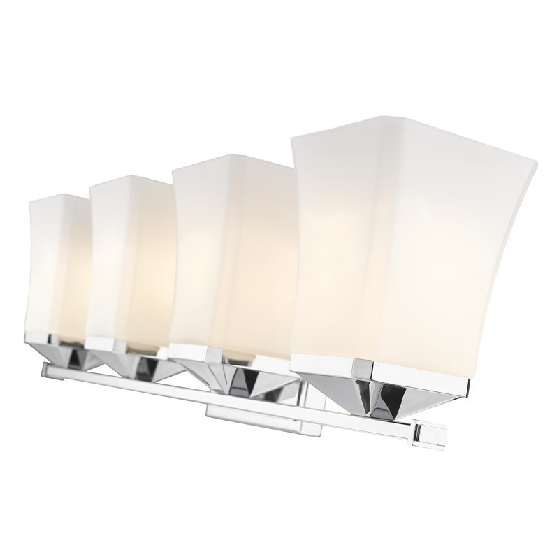 Ensemble de meuble-lavabo 4 lumières Rohrersville, Chrome