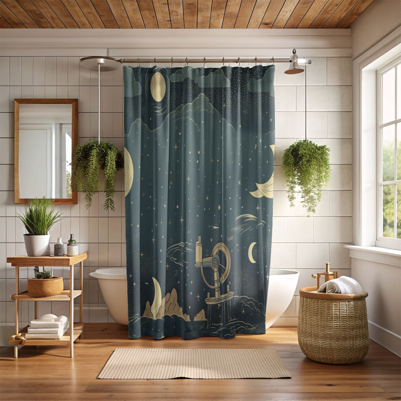 Miyuki Abstract Shower Curtain, 74"H x 71"W