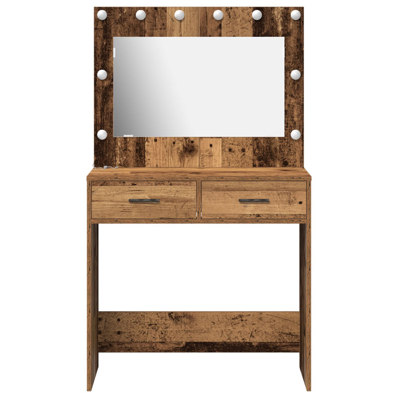 Engineered Wood 78.5 X 41 X 135 Cm Mirror, Old Wood