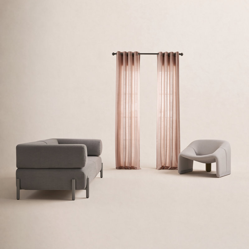 Sunbrella® Madison Indoor/Outdoor Light Filtering Curtain , 50" W x 84" L, Adobe
