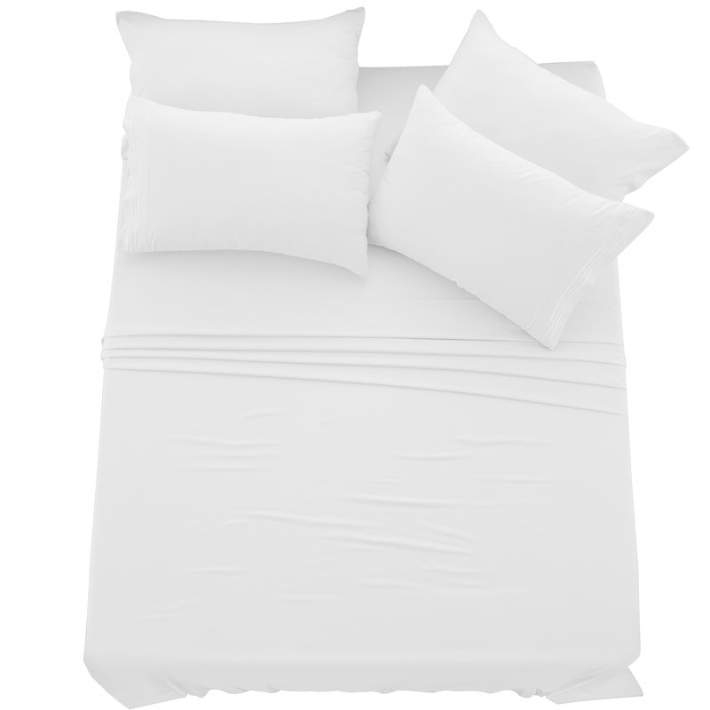 Lux Decor 6-Piece Ultra-Soft Microfiber Sheet Set Deep Pocket Fitted Sheet, Wrinkle & Fade-Resistant, Hotel Quality Bedding