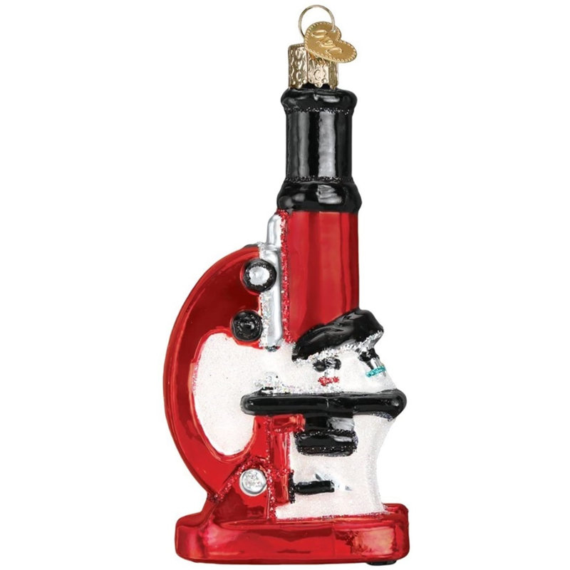 Ornement en verre soufflé pour arbre de Noël Old World Christmas, microscope