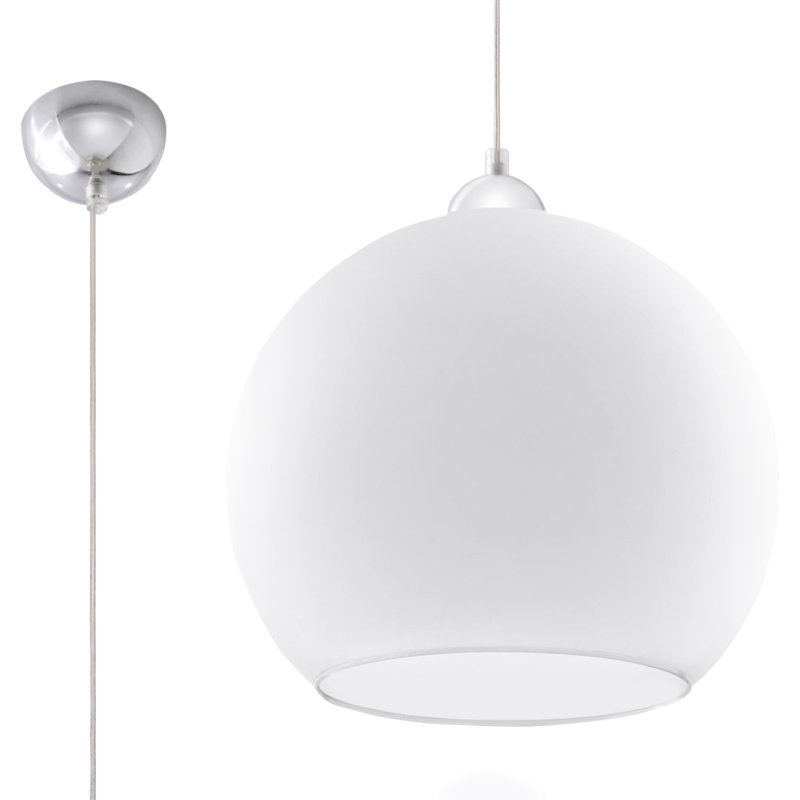 1 - Light Stainless Steel Pendant, White