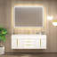 Meuble-lavabo flottant de 60 po avec lavabo simple en acrylique renforcé blanc brillant Milana