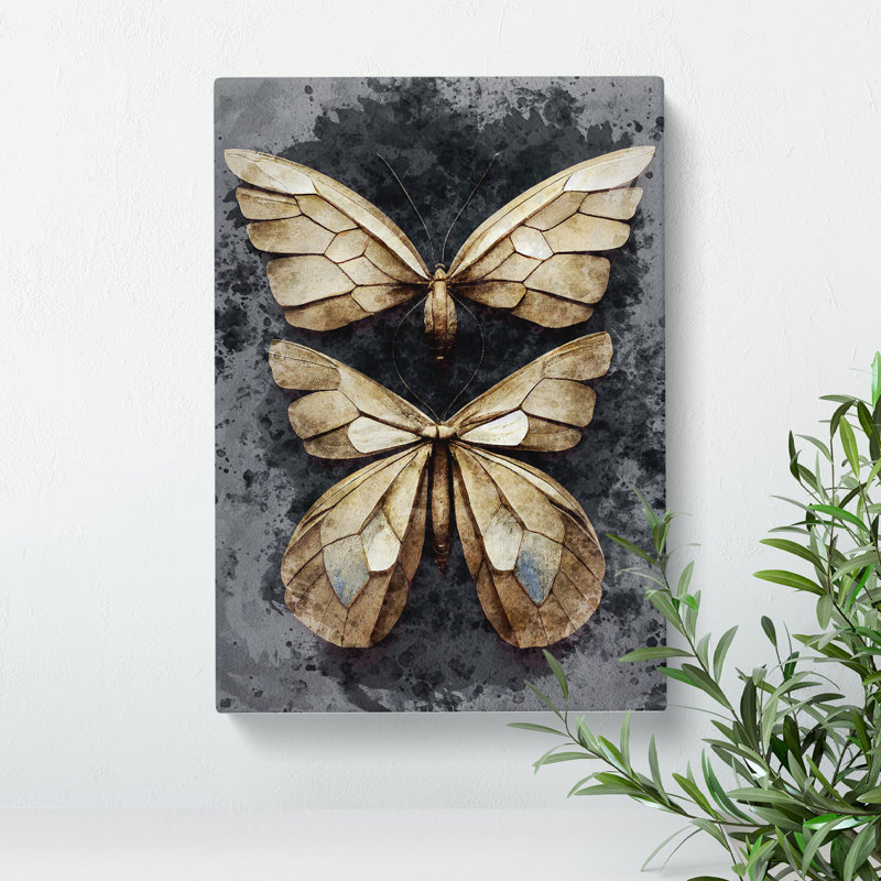 Watercolour Butterflies No.3 - Wrapped Canvas Print, 50cm H x 35cm W x 3cm D