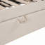 Lit de jour double rembourré en L avec lit gigogne escamotable, beige