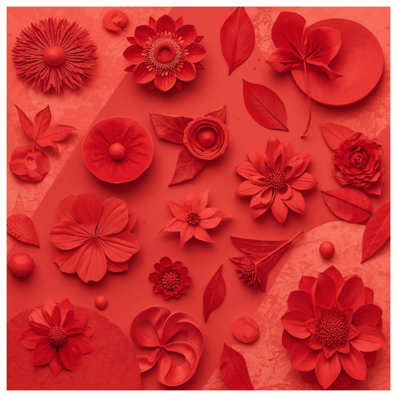 Coussins décoratifs Red Flowers, 14 X 14 pouces