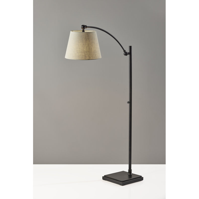 Lampe sur pied arquée 66 po Hertz, Beige, Bronze antique