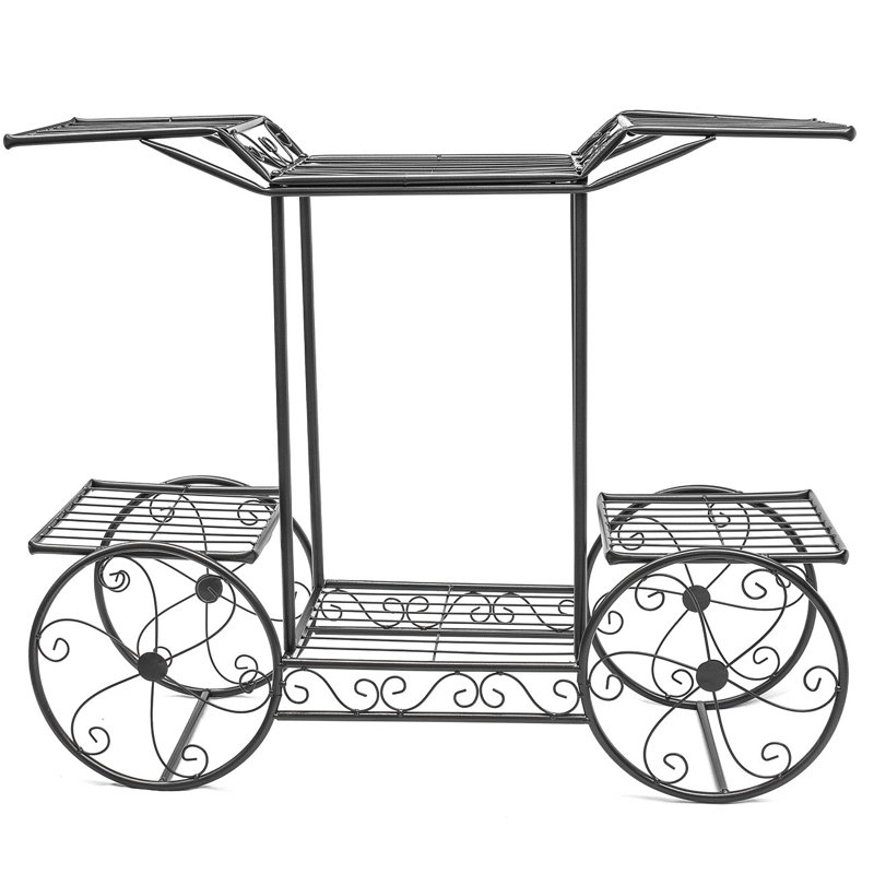 Black Iron 6-Tier Parisian Style Plant Display Cart