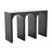 Vesel Cole And Grey Wood Art Deco Arched Cutout Console Table With White Marble Tabletop