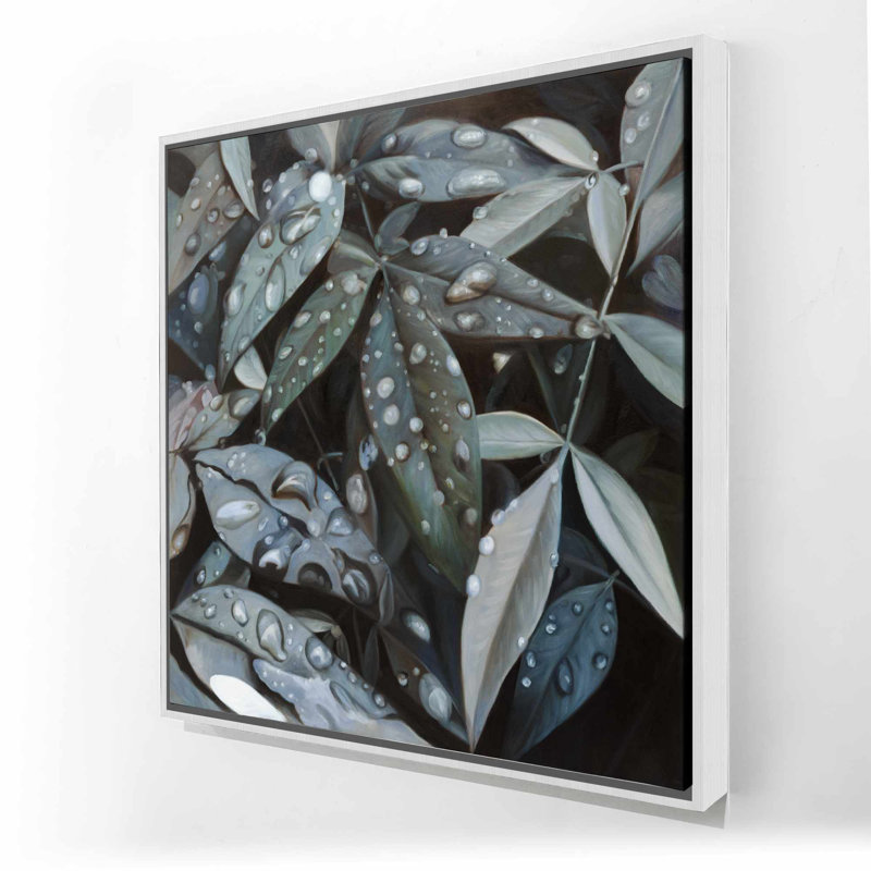 Leaves After Rain Botanical Canvas | Hyperrealist Bathroom