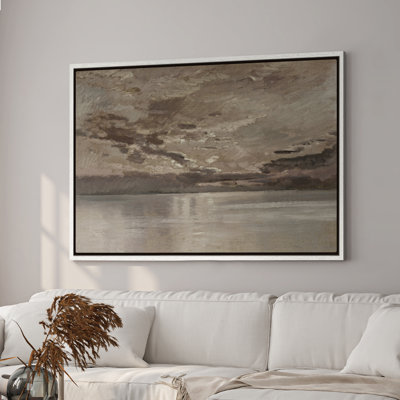 Art mural sur toile encadrée - Horizon marin Moody avec reflet de nuage dramatique - 16 po x 24 po, 24 po x 36 po