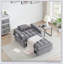 Canapé-lit en velours avec table d'appoint, canapé-lit simple coulissant 3-en-1 avec dossier réglable, futon moderne