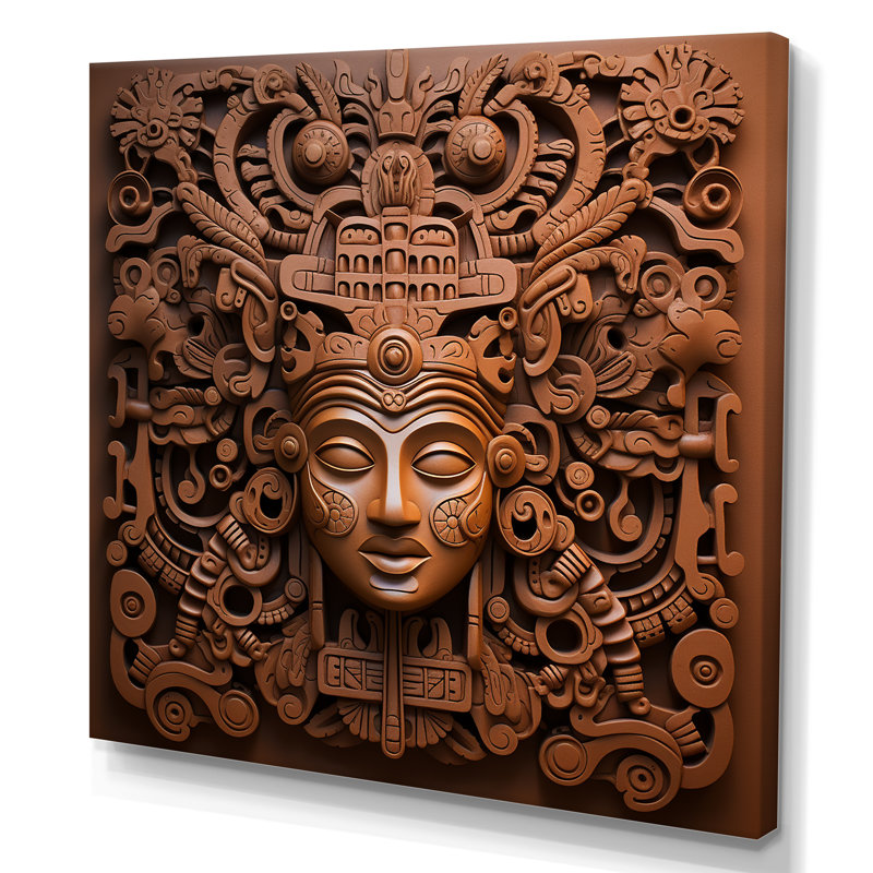 «Mesoamerican Terracotta Mask I», reproduction sur toile, Toile tendue, H 36 po x l 36 po x P 1,5 po