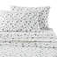 Ensemble de draps 4 pièces avec flocons de neige noirs, flanelle 100% coton, dimensions surdimensionnées allant jusqu'à 18 po de hauteur, douceur supérieure, drap-housse élastique, pré-rétréci