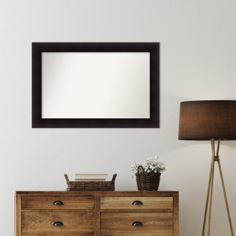 Jillissa Solid Wood Wall Mirror, Rectangle, Black, 26.75" x 39.75"