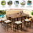 10-piece Outdoor Dining Table Sets Included 2 Foldable Tables And Eight Stools With Cushions