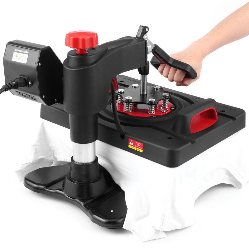 Presse à chaleur 5 en 1 de 12 po x 15 po Machine de transfert de chaleur par sublimation numérique pour t-shirts Bouteille avec bouchon à plaque avec fonction pivotante à 360 degrés