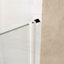 Porte de douche pivotante avec cadre en nickel brossé et verre trempé pour une sécurité accrue et une esthétique moderne