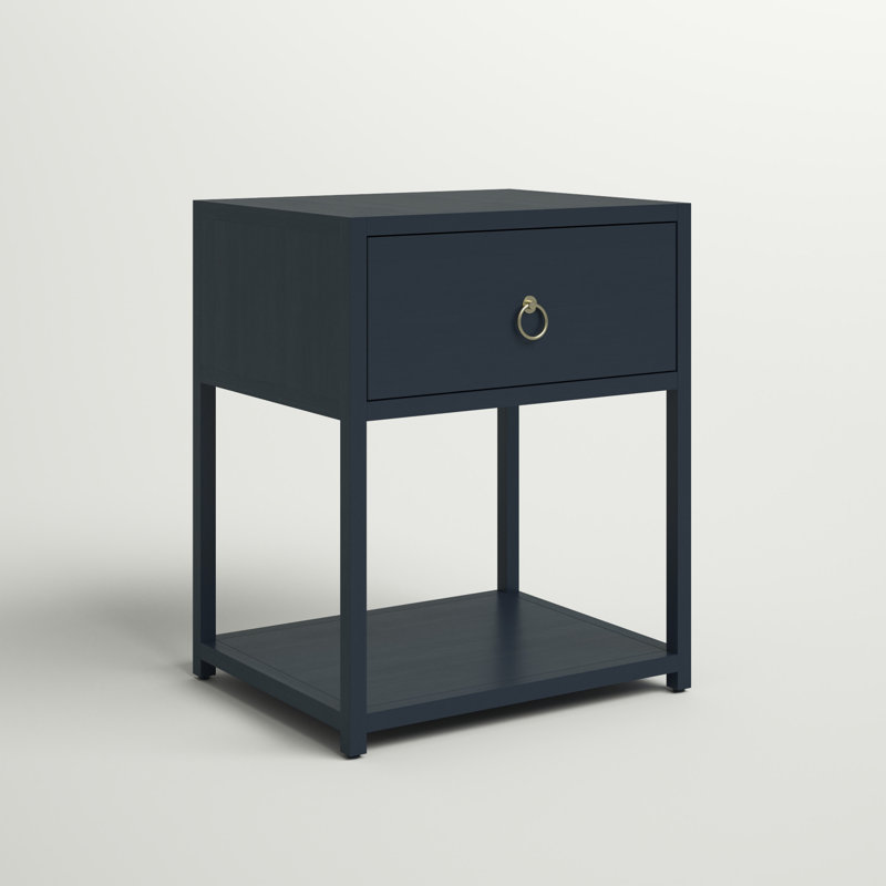 Ballentine End Table with Storage, Blue