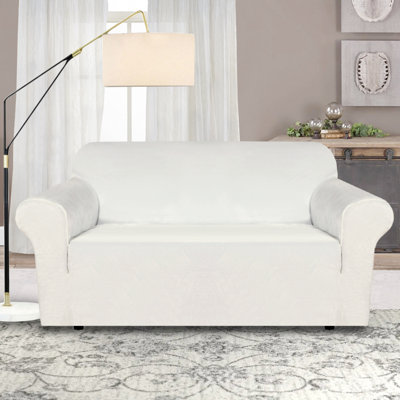 Stretch Velvet Loveseat Covers Non Slip Thick Comfy Box Cushion Sofa Protector Machine Washable