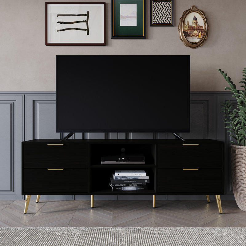 Rafiat TV Stand for TVs up to 60", Black
