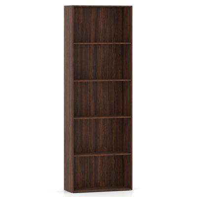 Étagère de rangement moderne à 5 niveaux, meuble de présentation en bois d'ingénierie pour salon, chambre et bureau, couleur noyer