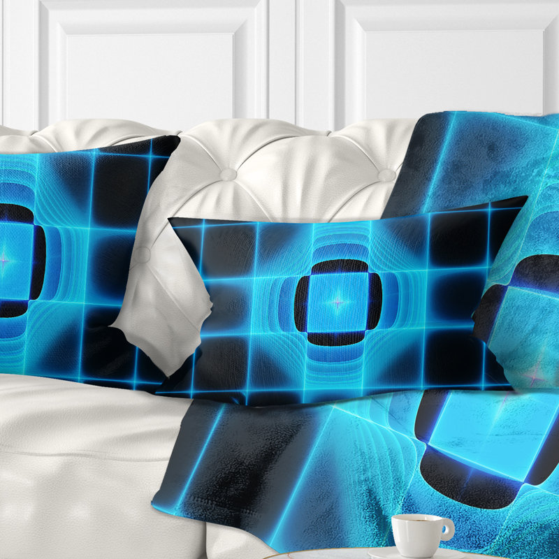 Coussin lombaire Abstract, Bleu / noir