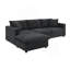 Ensemble de canapé modulaire 100,4 x 64,6 po, ensemble de canapé en L avec 2 coussins gratuits, ensemble de canapé en tissu de polyester à 4 places avec repose-pieds convertible