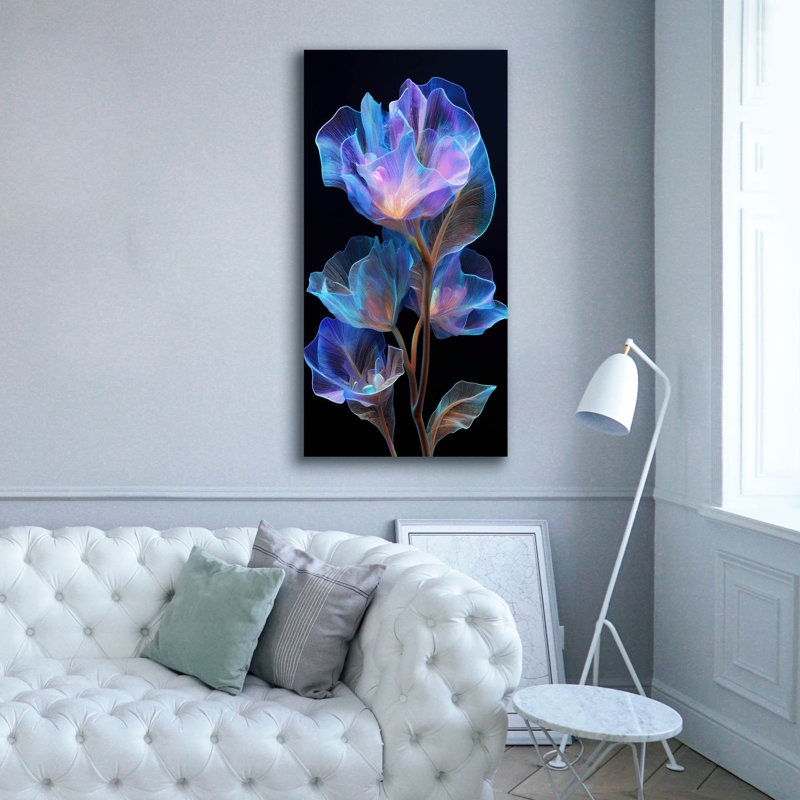  «Underwater Flower» par Ann Klee, art mural sur toile, 30 po x 60 po, H 60 po x l 30 po