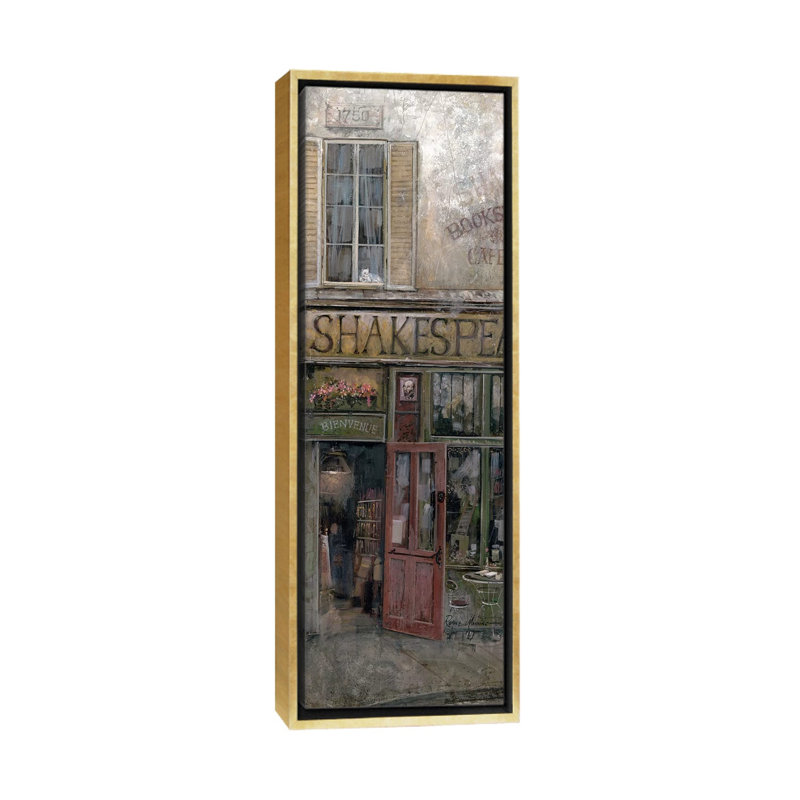 «Good Book, Great Java» par Ruane Manning - reproduction d'art, H 36 po x l 12 po x P 1,5 po, Toile encadrée d'or
