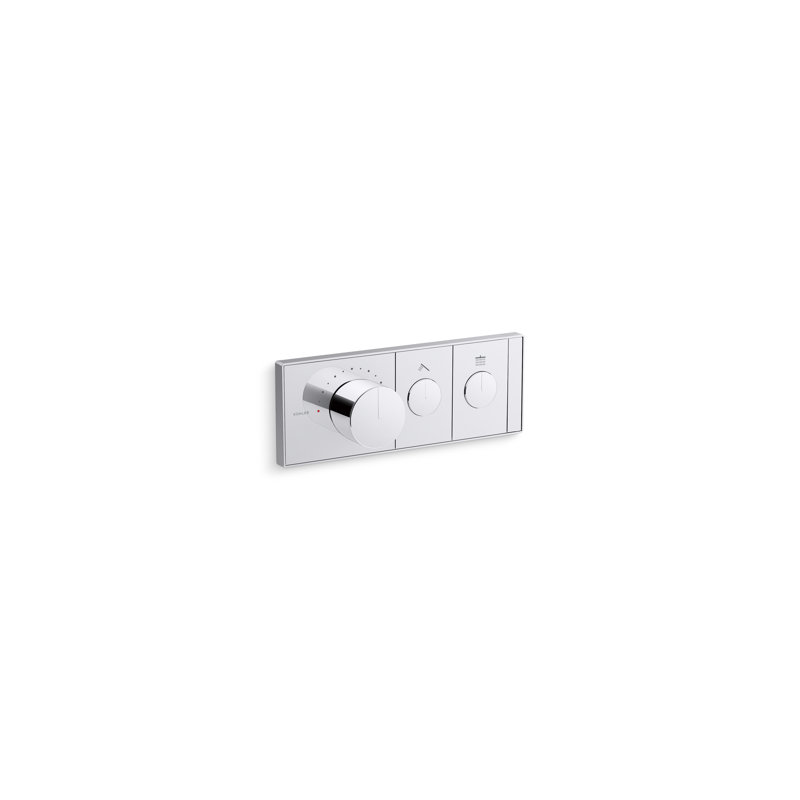 Anthem Two-Outlet Thermostatic Valve Control Panel With Recessed Push Buttons, Vibrant Brushed Bronze