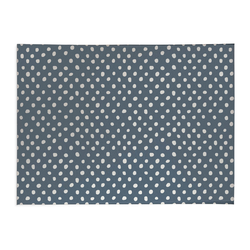 Dot Lyfe Lightweight Non-Slip Kitchen Mat, Blue, Rectangle 2' x 3'