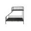 Lit superposé en métal pour lit simple TG / TG, ensemble de lattes, façade avant droite, garde-corps, capacité de 330 lb par aire de repos avec apparence de bronze à canon, variantes TG / TG, système, emplacement comparable