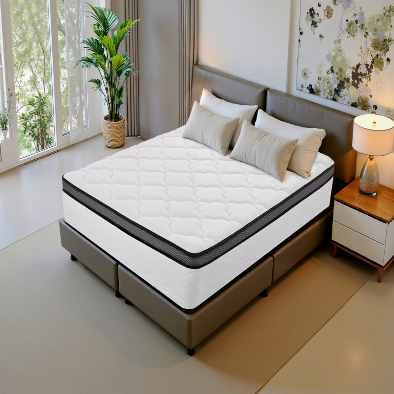 Matelas hybride 10 po dans une boîte, matelas à ressorts ensachés individuellement à ressorts ensachés, fermeté moyenne, soulagement de la pression et confort respirant
