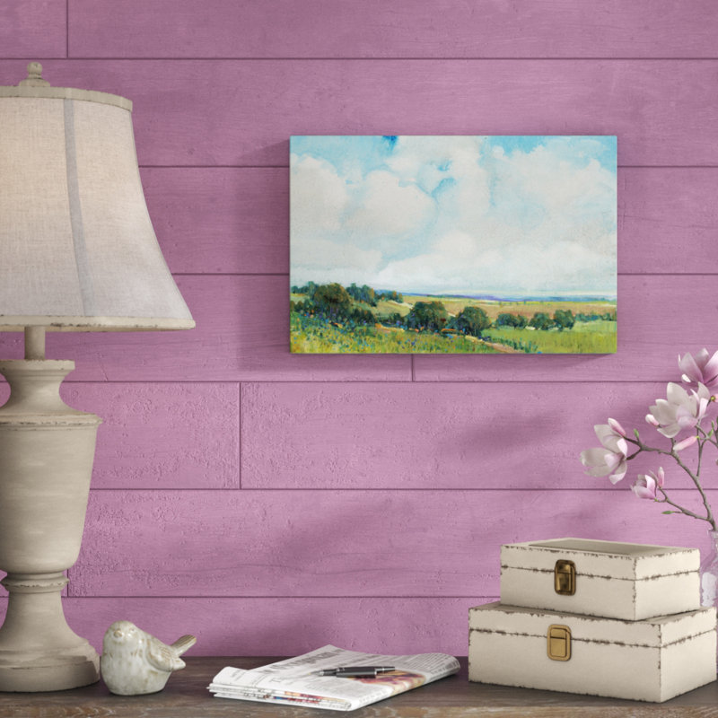 «Looming Clouds I», peinture sur toile, H 12 po x l 18 po