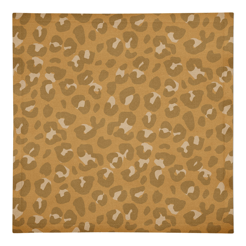 Draycen Cotton Animal Print Square Napkin, Yellow
