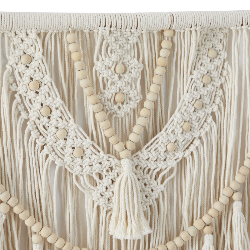 Hand Woven Blended Fabric Wall Hanging, Cream