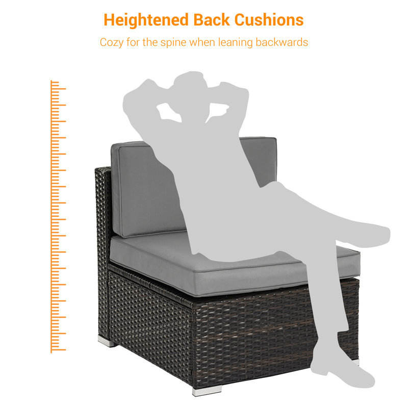 Modelle 4 - Person Modular Patio Conversation Set with Cushions, Grey