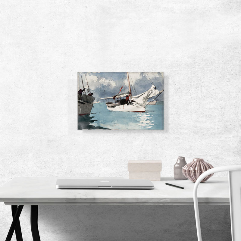 «Fishing Boat Key West 1903» par Winslow Homer, reproduction d'art sur toile tendue, H 12 po x l 18 po x P 0,75 po