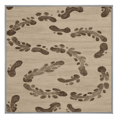 Washable Sandy Footprints Path Coastal Area Rug